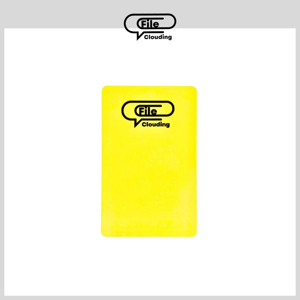 FileClouding NFC Card NTAG215 – Business Card Size - Yellow