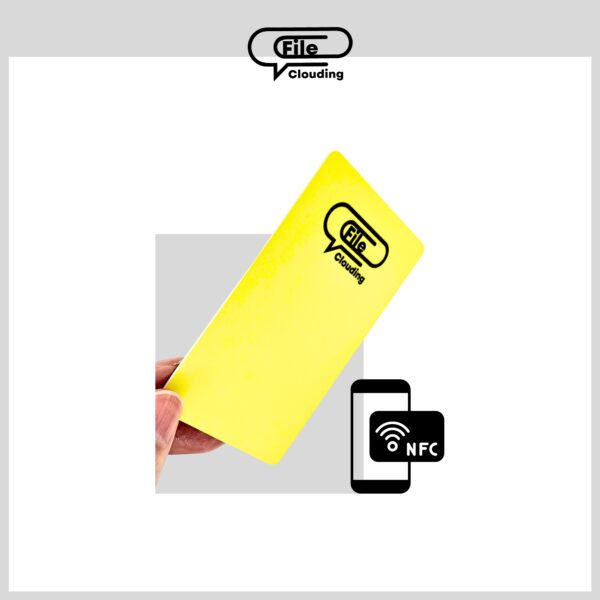 FileClouding NFC Card NTAG215 – Business Card Size - Yellow