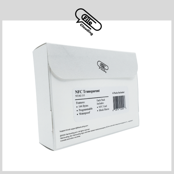 6 Pack FileClouding NFC Transparent NTAG213